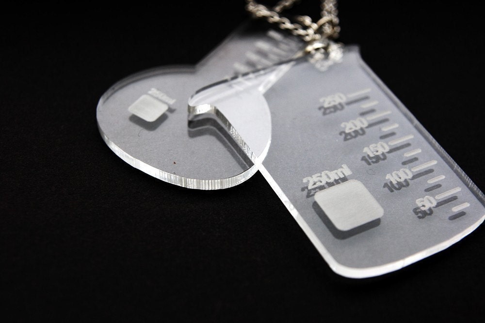 SALE Science Necklace Chemistry Beaker or Flask - your choice