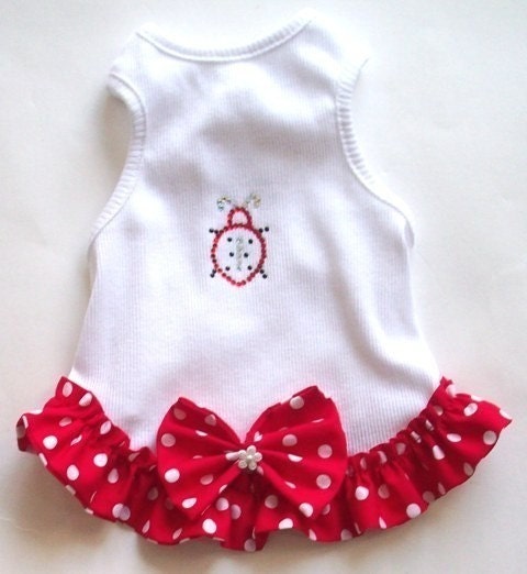 Dog Clothes Lady Bug Summer Dog Frock Dog Dress All Sizes