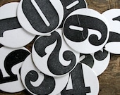 Numbers Letterpress Coasters - you choose - Set of 4