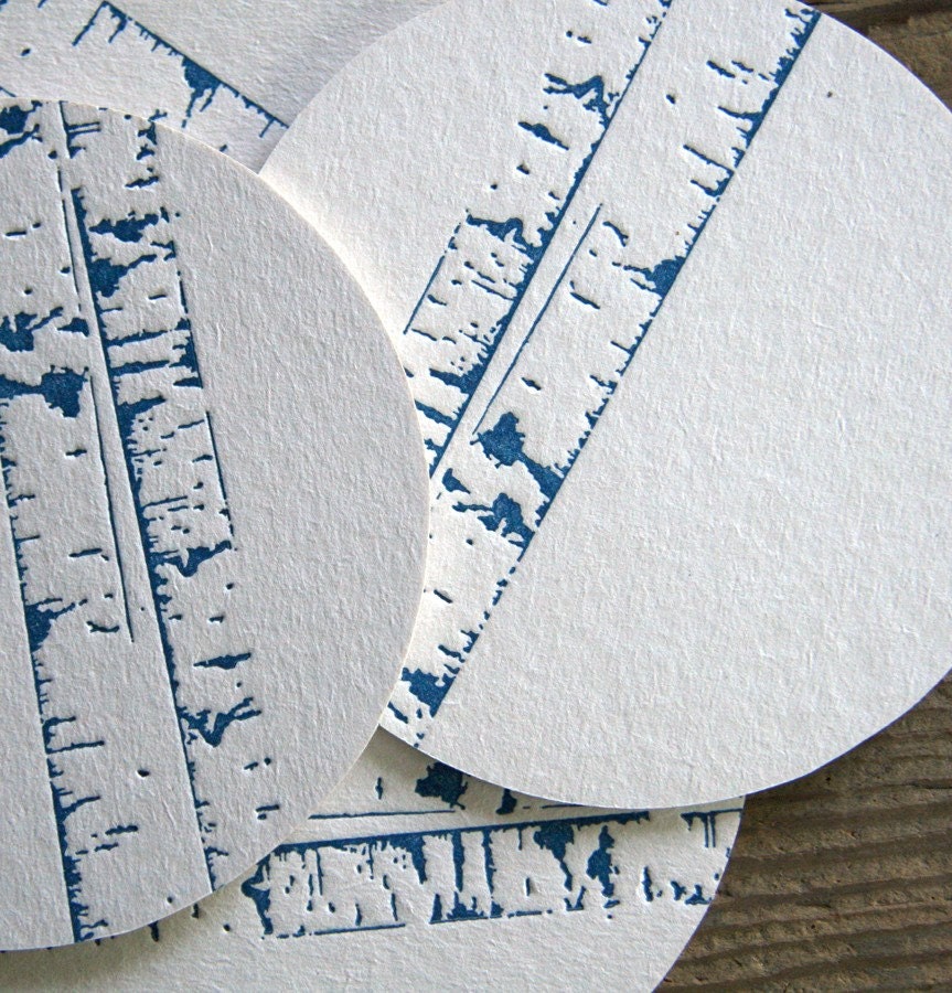 Birch Trees: Letterpress Coasters (10ct) - redbirdink
