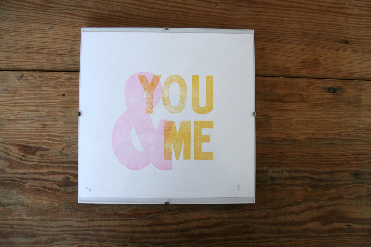 You & Me: Letterpress Art Print