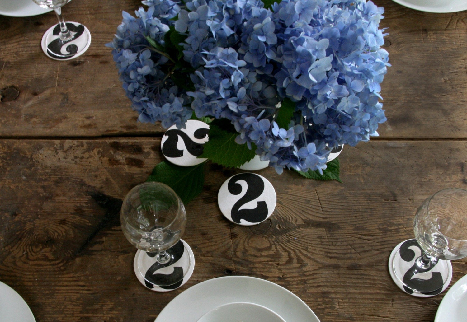 Wedding Table Numbers: Letterpress Coasters (20ct)