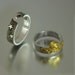 Sun and Moon ECLIPSE Engagement Ring and Wedding Band Set in 18K gold and silver