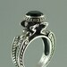 CARYATID Silver Ring with Black Spinel