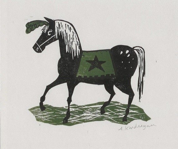 pony block print