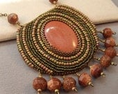 Hypnotize Me Bead Embroidered Pendant and Necklace