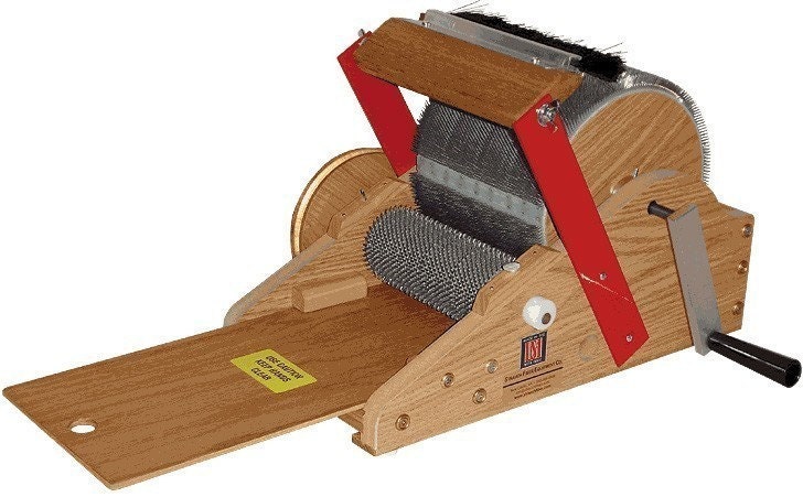 Strauch PETITE DRUM CARDER with brush for blending fluffy fine wool batts Hooray plus free fiber