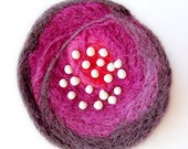 Ponytail Elastic - Felted Wool, Purple and Charcoal
