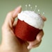 Cupcake Pincushion - Felted Wool, Cinnamon Spice