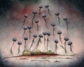 After The Age Of Invention 5x7 fine art giclee print reproduction of an original watercolor and ink painting