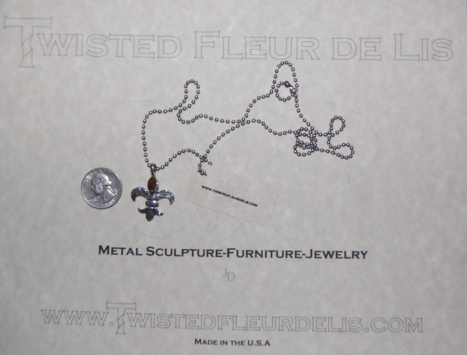 Sterling Silver Fleur de Lis pendant, New Orleans Saints, NOLA