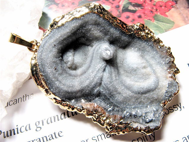 Soiree, HUGE, Rock Quartz Crystal Druzy Pendant
