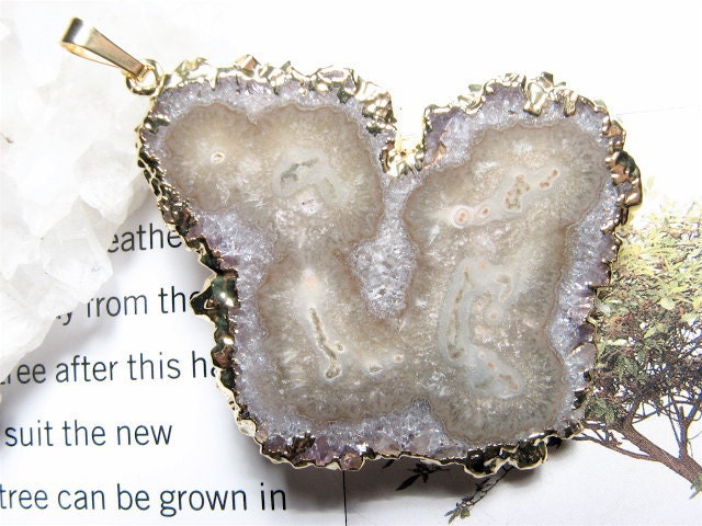 Muse, HUGE-Amethyst Stalactite Slice Pendant