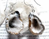 Elise- Geode Cavern Earrings in Silver