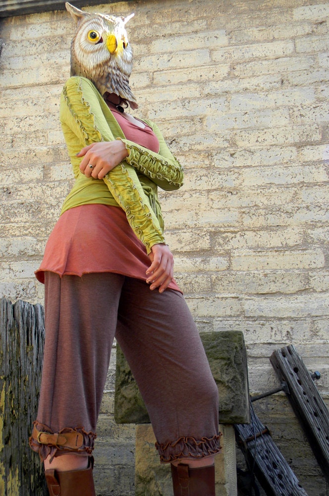 Citron Ruffle Sleeve Wrap Shirt