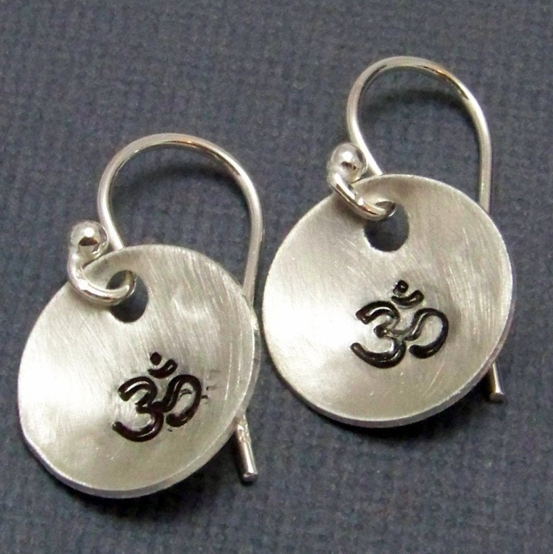 Om Earrings - Sterling Silver