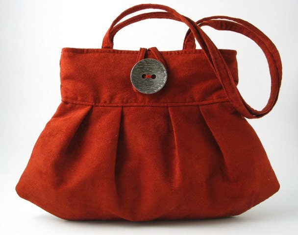 ultrasuede bag ,small and sexy purse, handbag, mini tote Burnt orange