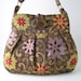 floral tapestry tote, messenger, diaper bag, purse, handbag,  cross body bag