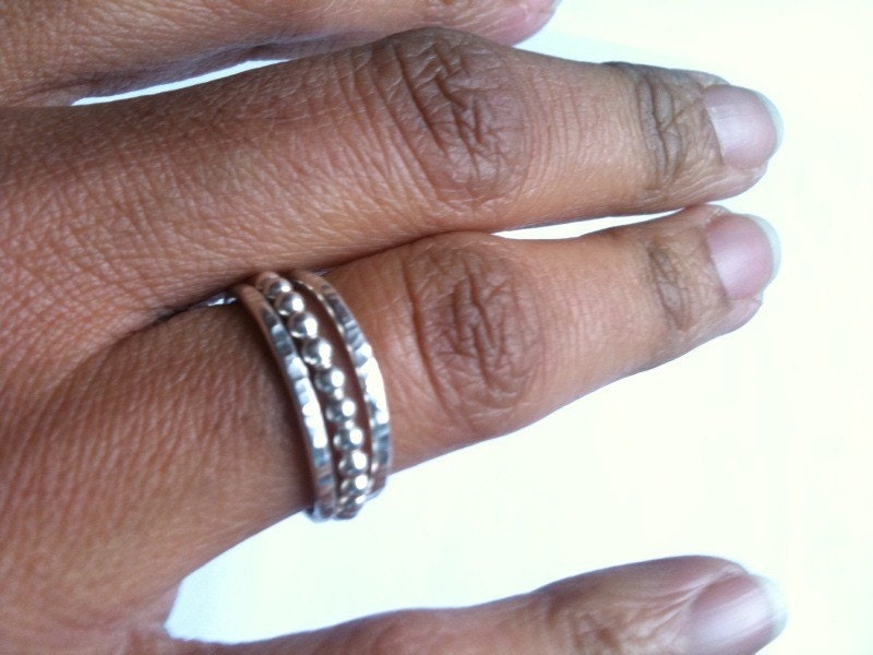 Set of 3 Sterling Silver Stacker Rings