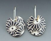 black and white mod earrings of polymer clay and sterling silver