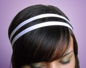 WHITE Headband Satin Double 1/4 Inch Skinny Soft Fabric Hair Accessory