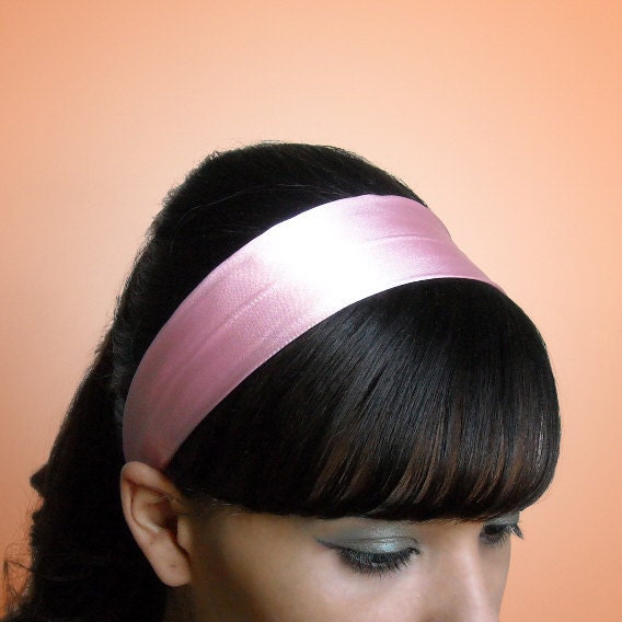 Light Pink Silk 2 Inch Soft Fabric Headband