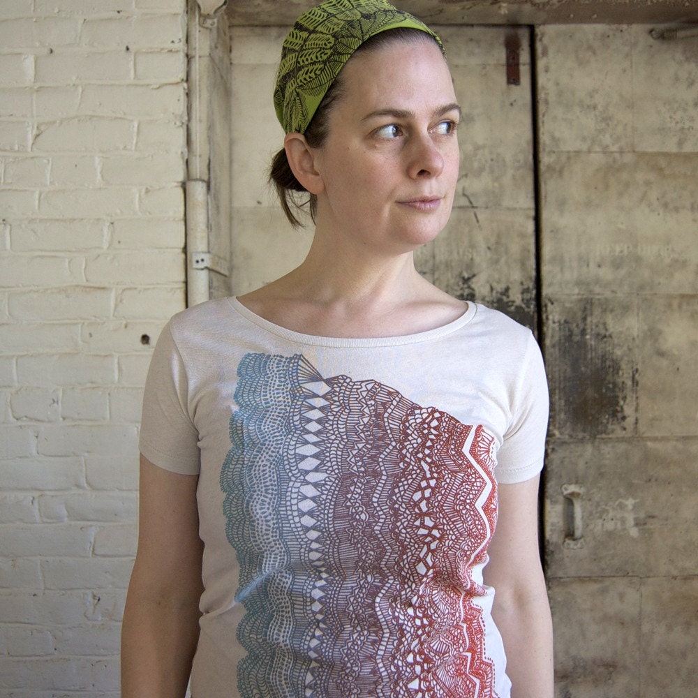 SALE - Women's Organic Geology Wave Tee - Natural