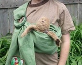 Sewfunky Doll Carrier- Toy Baby Sling for Kids - Hemp/Organic Cotton Adjustable Gnomes