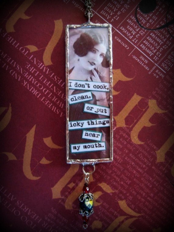 The Do's and Dont's of Being a Lady Microscope Slide Pendant