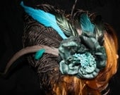 Feather Fascinator - Turquoise Jewel Tone