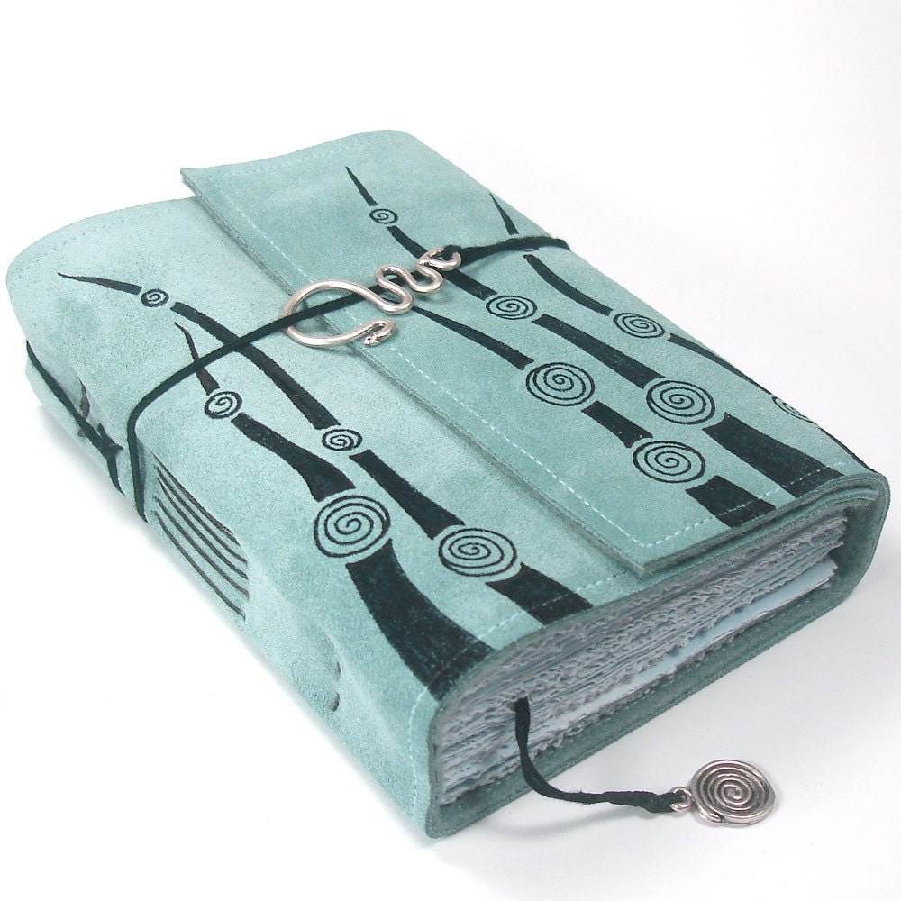 Sea Bubbles, Leather Journal, Notebook Suede