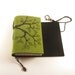 Leather journal, Green, Notebook: Twigs