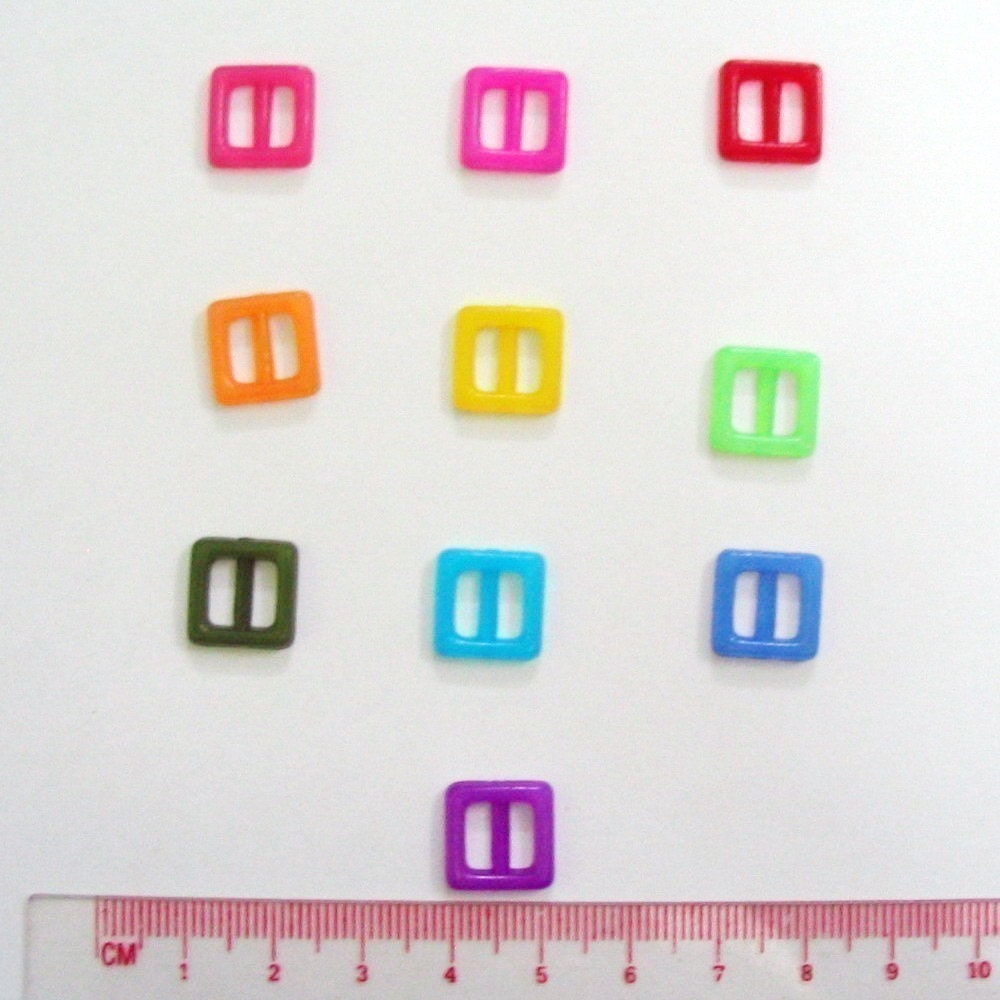 Transluscent Tiny square buckle for Barbie, Blythe and dolls 20 pcs