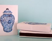 BLUE & WHITE GINGER Jar Matchboxes