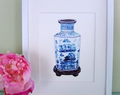 CHINESE VASE PRINT 11x14