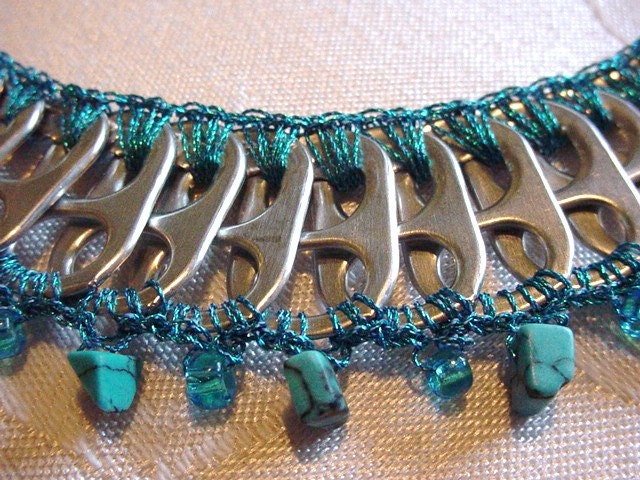 Pull Tab Necklace - Healing Stones Series -  Turquoise