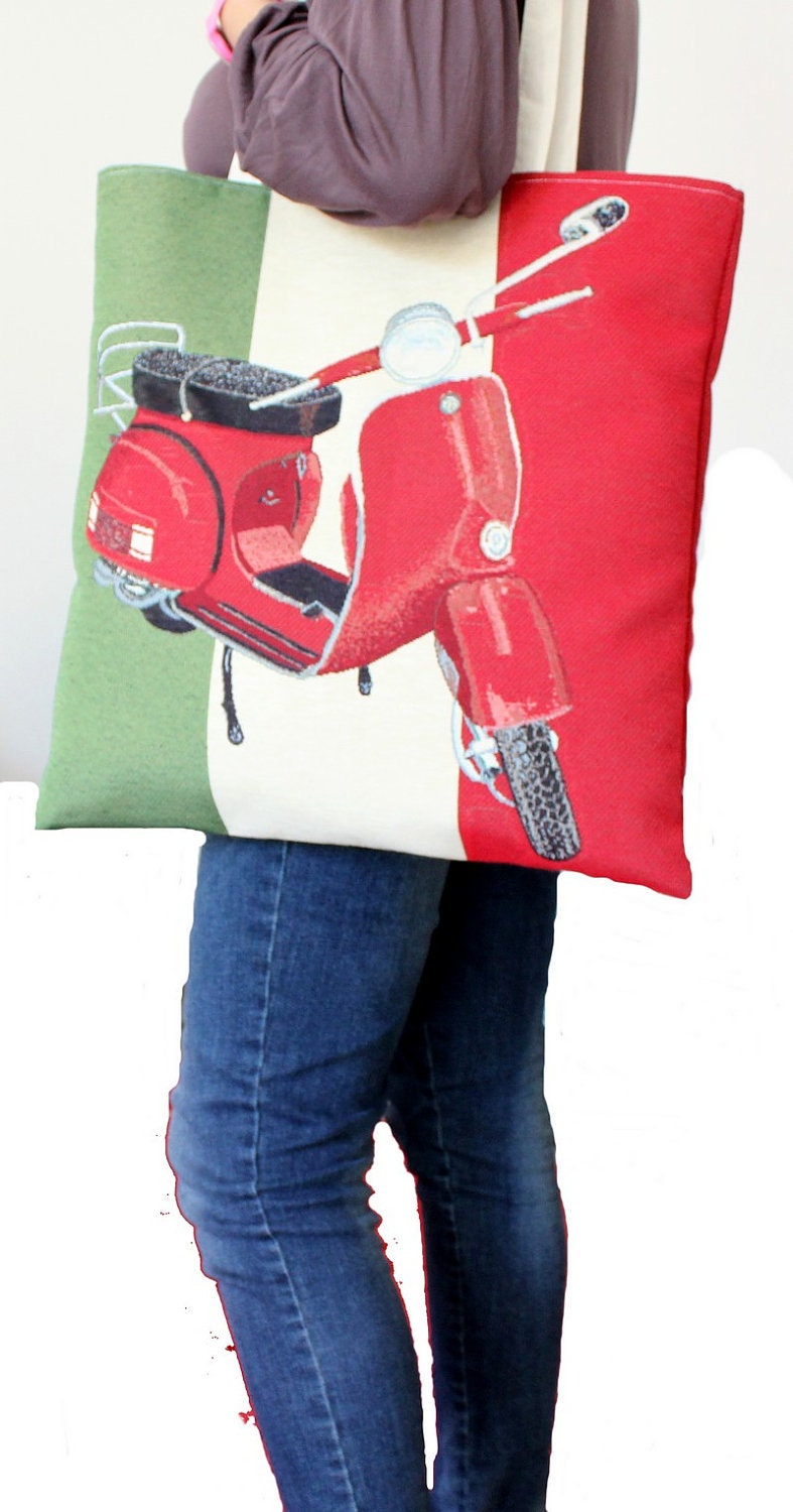 Retro Italian Vespa Huge shopper bag Canvas bag
