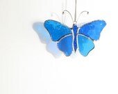 Stained Glass Blue Butterfly Suncatcher