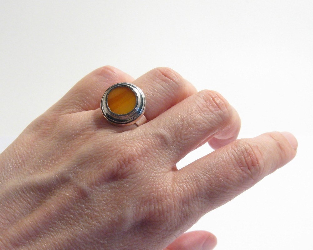 Ring Yellow - Orange in Stained Glass