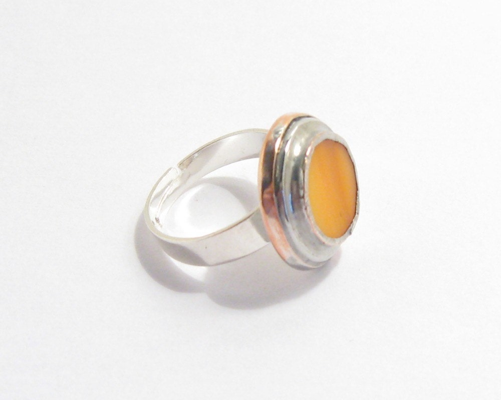 Ring Yellow - Orange in Stained Glass