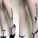 sexy, funny and flirty FOLLOW ME twitter Tattoo thigh-high stockings WHITE