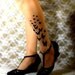 sexy BUTTERFLY TATTOO thigh-high socks DEEP MOCHA