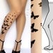 Large/ Extra Large sexy BUTTERFLY tattoo tights / stockings full length pantyhose ULTRA PALE