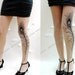 l/xl gorgeous MINI and BOOTS peacock FEATHER tattoo  tights / stockings full length pantyhose ultra pale