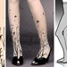 Small/ Medium  fabulous FOREST SYMPHONY tattoo  stockings /  full length  / pantyhose / nylons Ultra Pale
