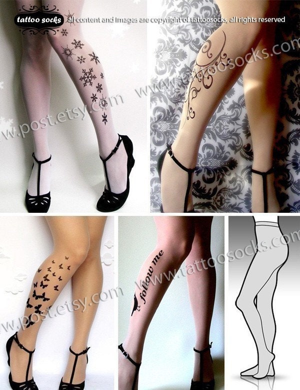 SPECIAL SUPER SAVER Pack 4 pairs of  Full  Lengh  ttattoo  nylons