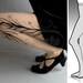 new: Large/Extra Large sexy Long Branches tattoo tights / stockings full length pantyhose LIGHT MOCHA