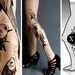 new: plus size XXL sexy Aquarium tattoo tights / stockings/ full length / pantyhose / nylons LIGHT mocha