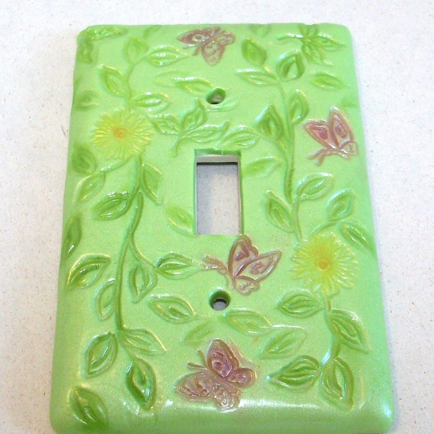 Butterflies and vines light switch cover