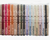 5 adjustable soft, skinny satin elastic bra strap headbands - fits newborn thru adult - PICK YOUR COLORS